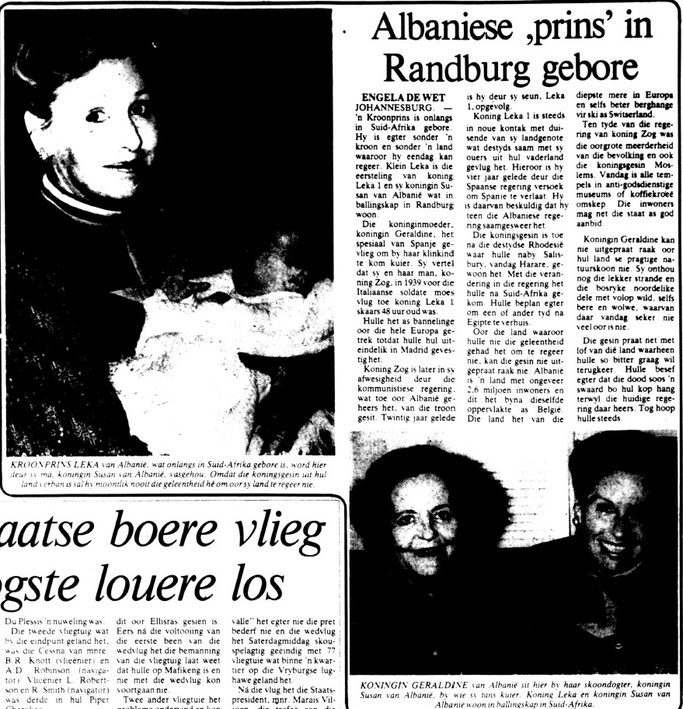 Die Transvaler (1982) / Në Randburg ka lindur princi i kurorës shqiptare, Princ Leka II