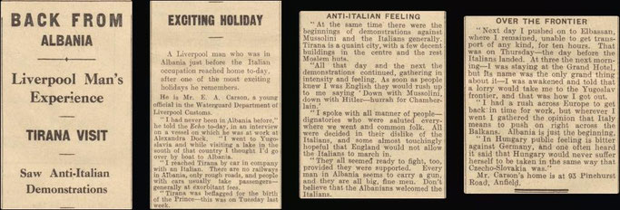Liverpool Echo (1939) / Nëpunësi anglez : “Ju rrëfej udhëtimin tim në Shqipëri pak ditë para pushtimit nga Italia”
