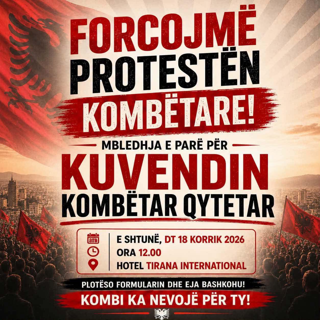 Protesta hyn në fazë të re: Më 18 korrik mblidhet Kuvendi Kombëtar Qytetar