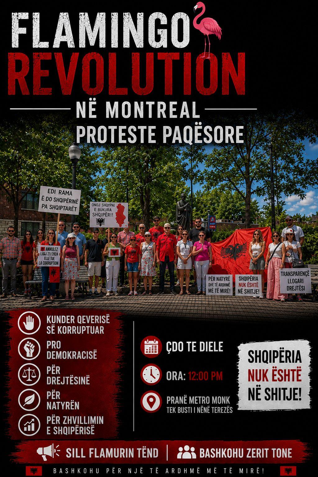 Diaspora shqiptare në Montreal institucionalizon mbështetjen për protestën në Tiranë