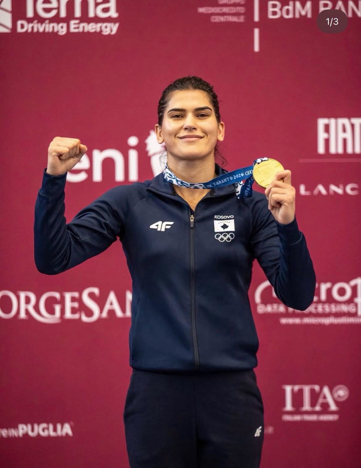 Donjeta Sadiku i sjell Kosovës medaljen e parë të artë në Taranto 2026