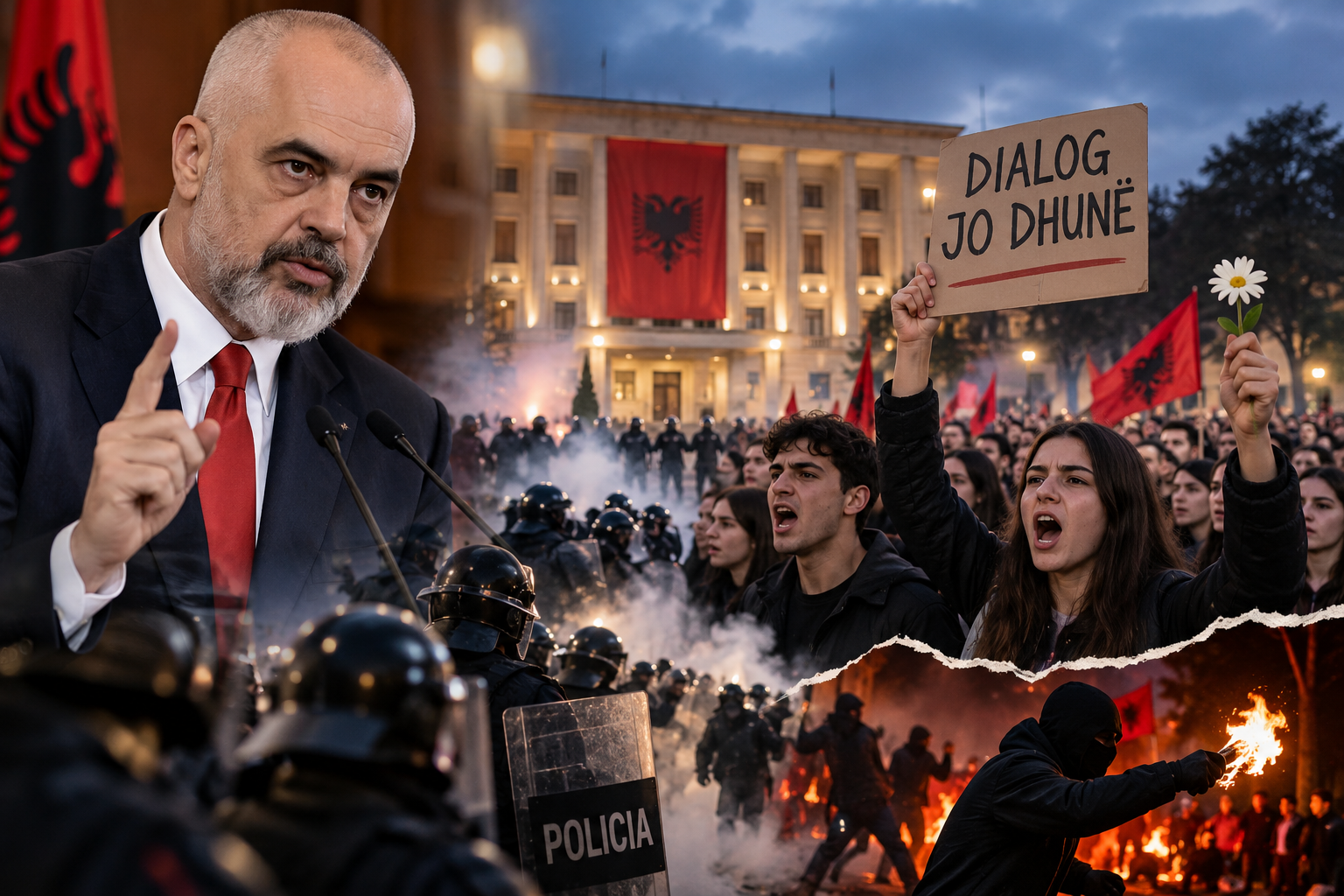 ZOTI KRYEMINISTËR, DIALOGU NUK FILON DUKE FYER ATA QË PROTESTOJNË!- NGA BLERINA RUKA