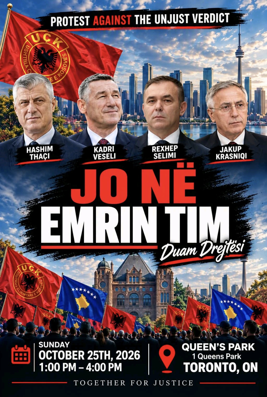 TORONTO/ Protesta paqësore “JO NË EMRIN TIM”, më 25 tetor 2026